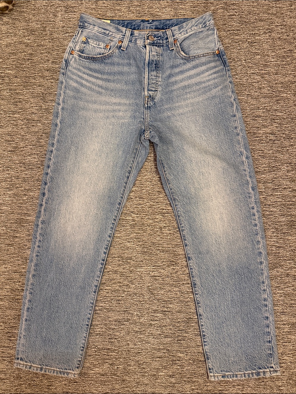 Levi's Light Blue 501 Straight Jeans